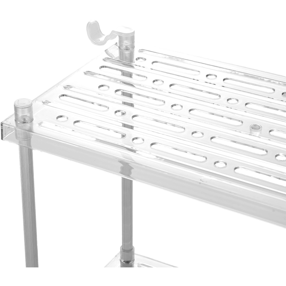 Living and Home 4-Tier Transparent and Silver Storage Cart Image 4