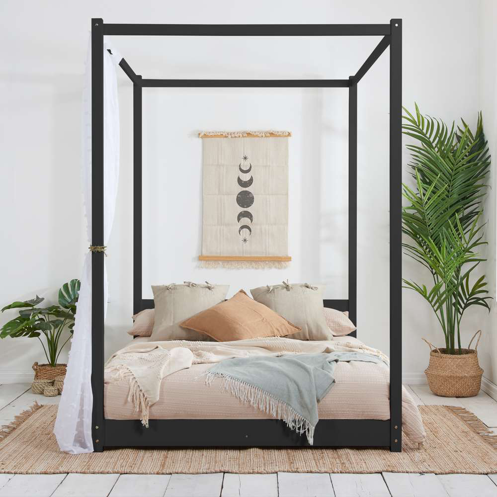 Darwin Double Black Four Poster Bed Image 8