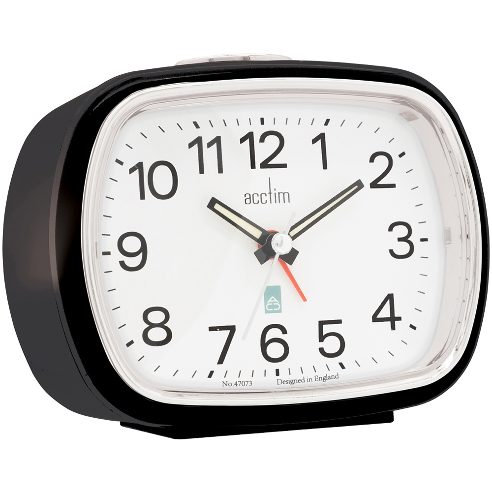 Acctim Camille Black and White Alarm Clock 11cm Image 1