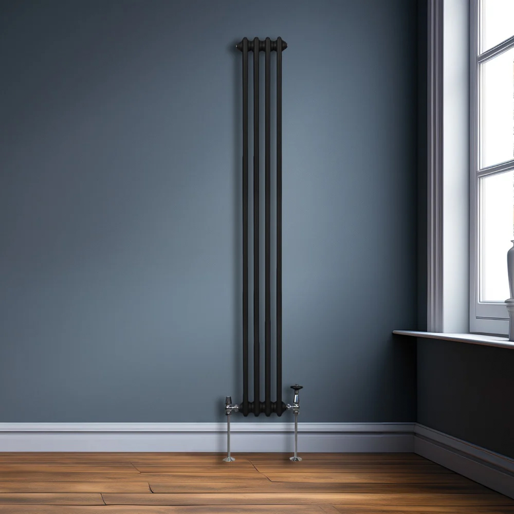 Monster Shop 2121 BTU Black Traditional 2 Column Radiator 1800 x 202mm Image 2