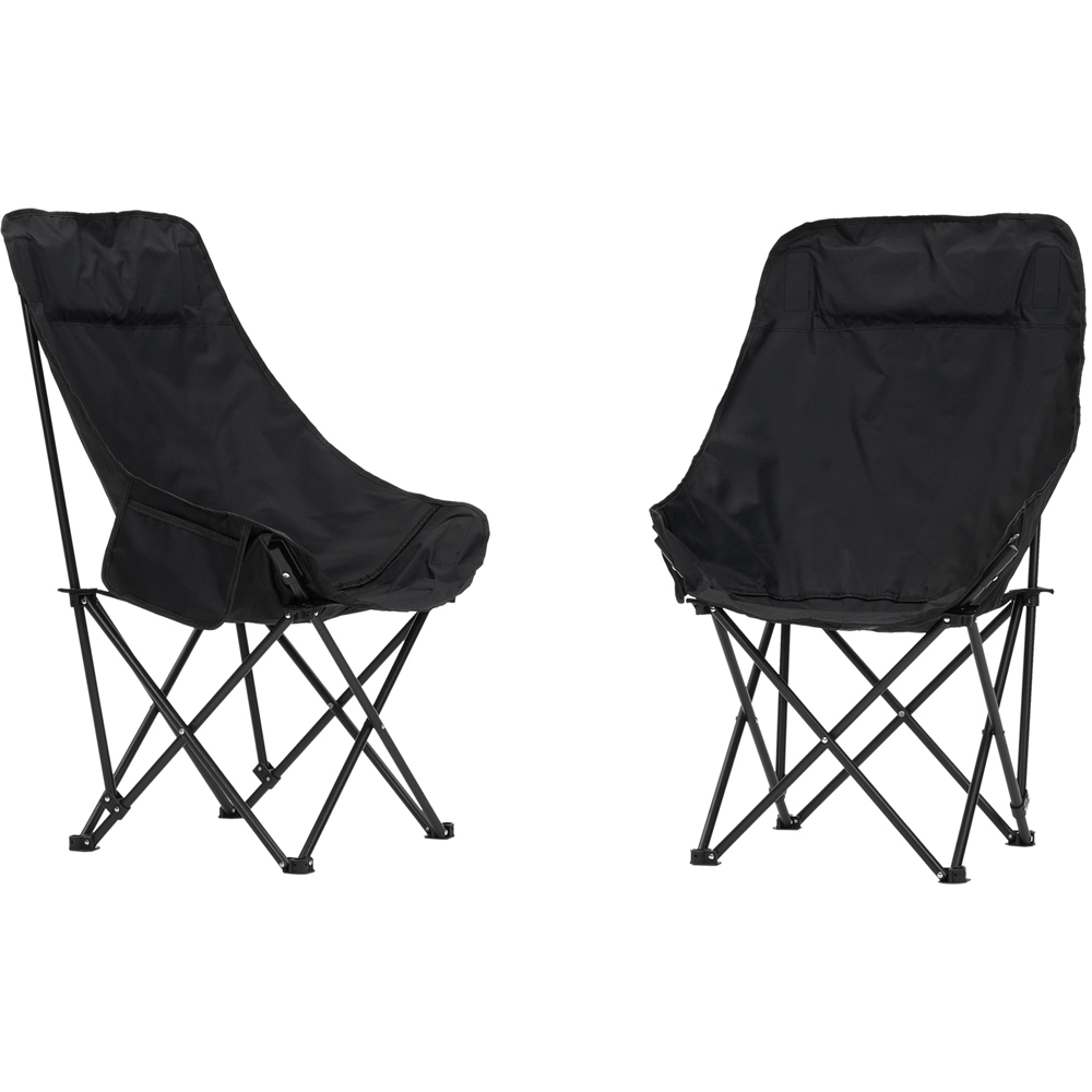 Living and Home 4 Seater Black Foldable High Back Camping Table and Chair Set Image 4