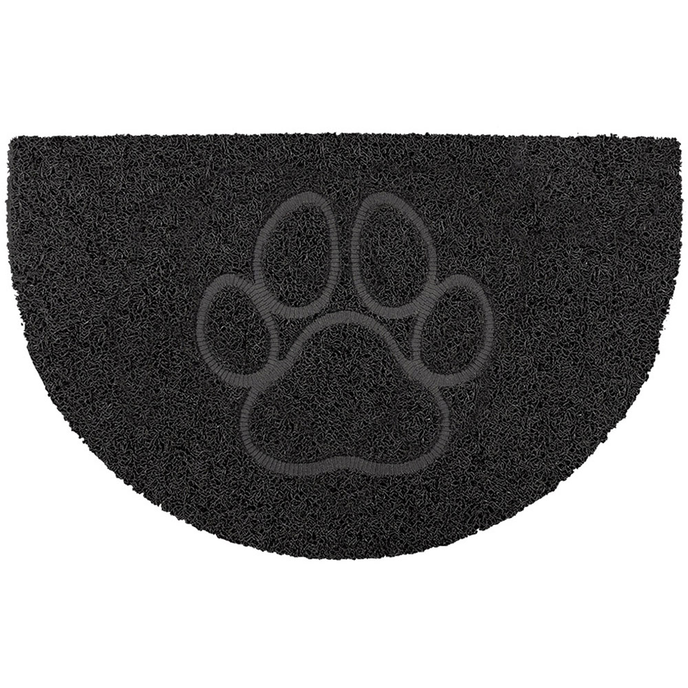 Oseasons Black Paw Half Moon Doormat 70 x 44cm Image 1