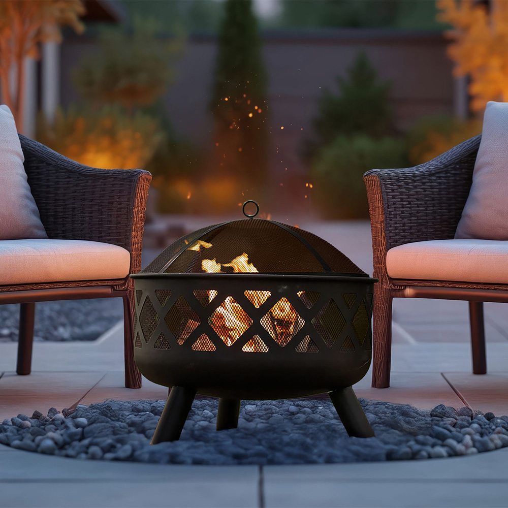Neo Direct Black Outdoor Fire Pit Bowl Image 6
