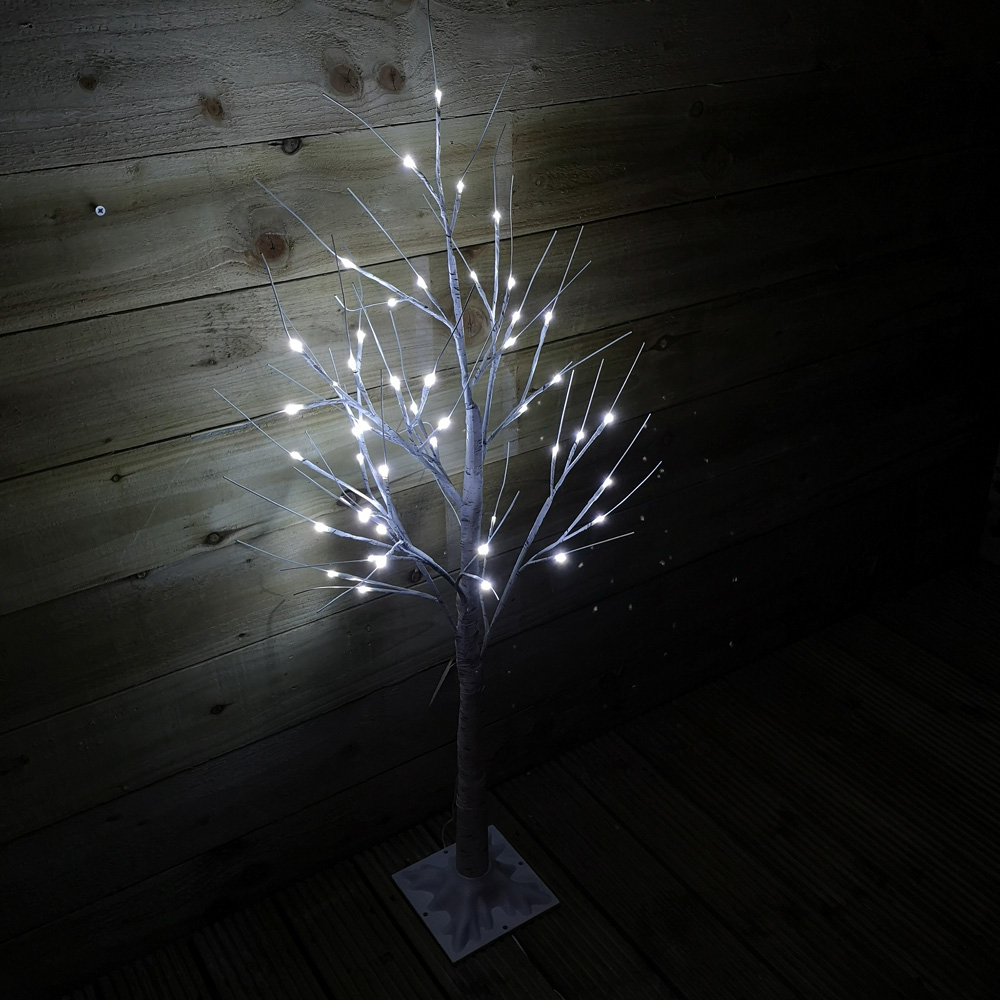 Samuel Alexander Ice White LED Indoor Outdoor Christmas Birch Tree 4ft Image 6