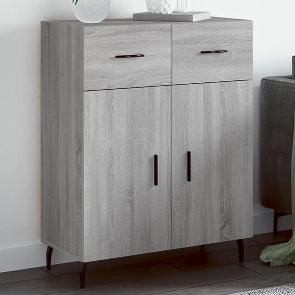vidaXL 2 Door 2 Drawer Grey Sonoma Sideboard Image 1