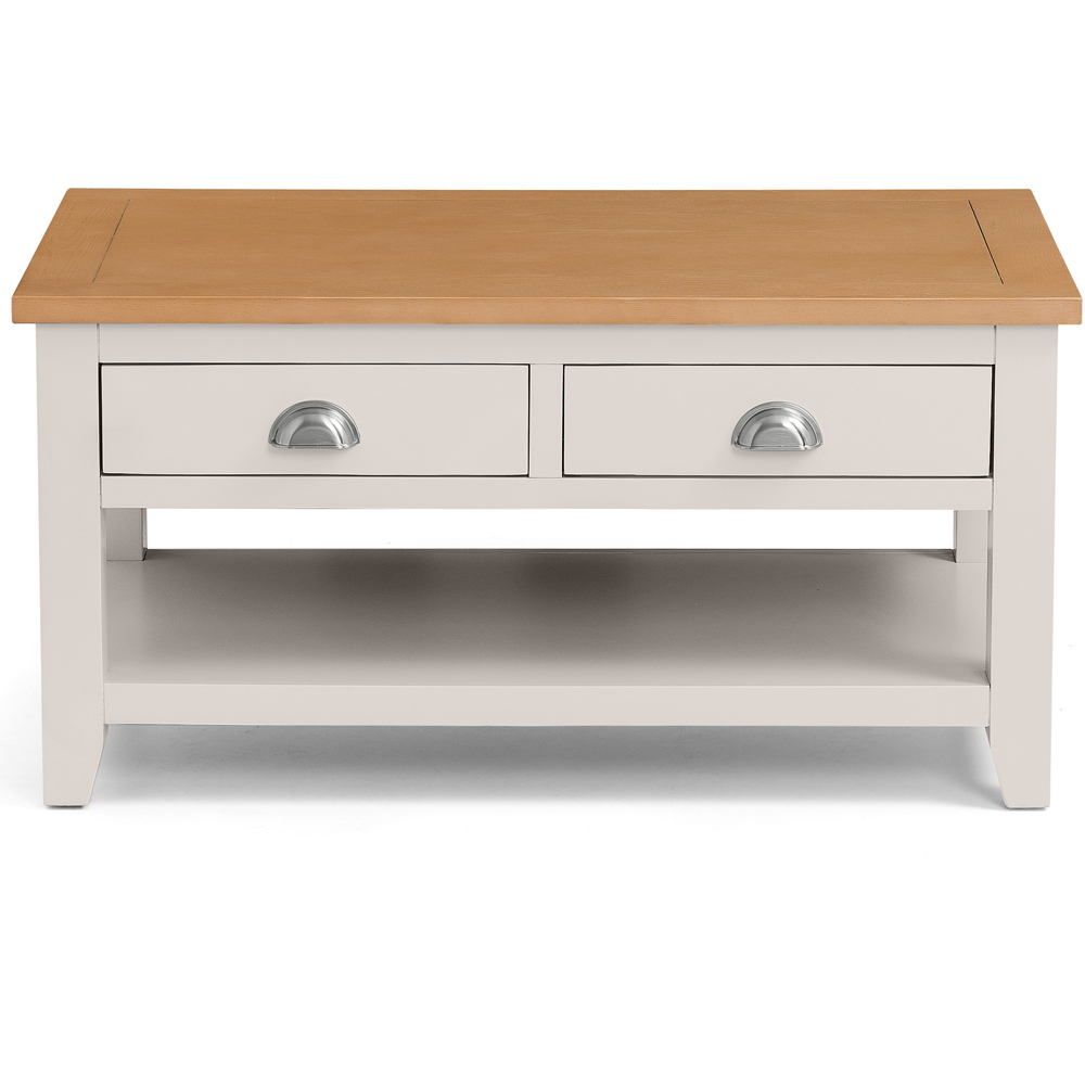 Julian Bowen Richmond 2 Drawer Grey and Pale Oak Coffee Table Image 3