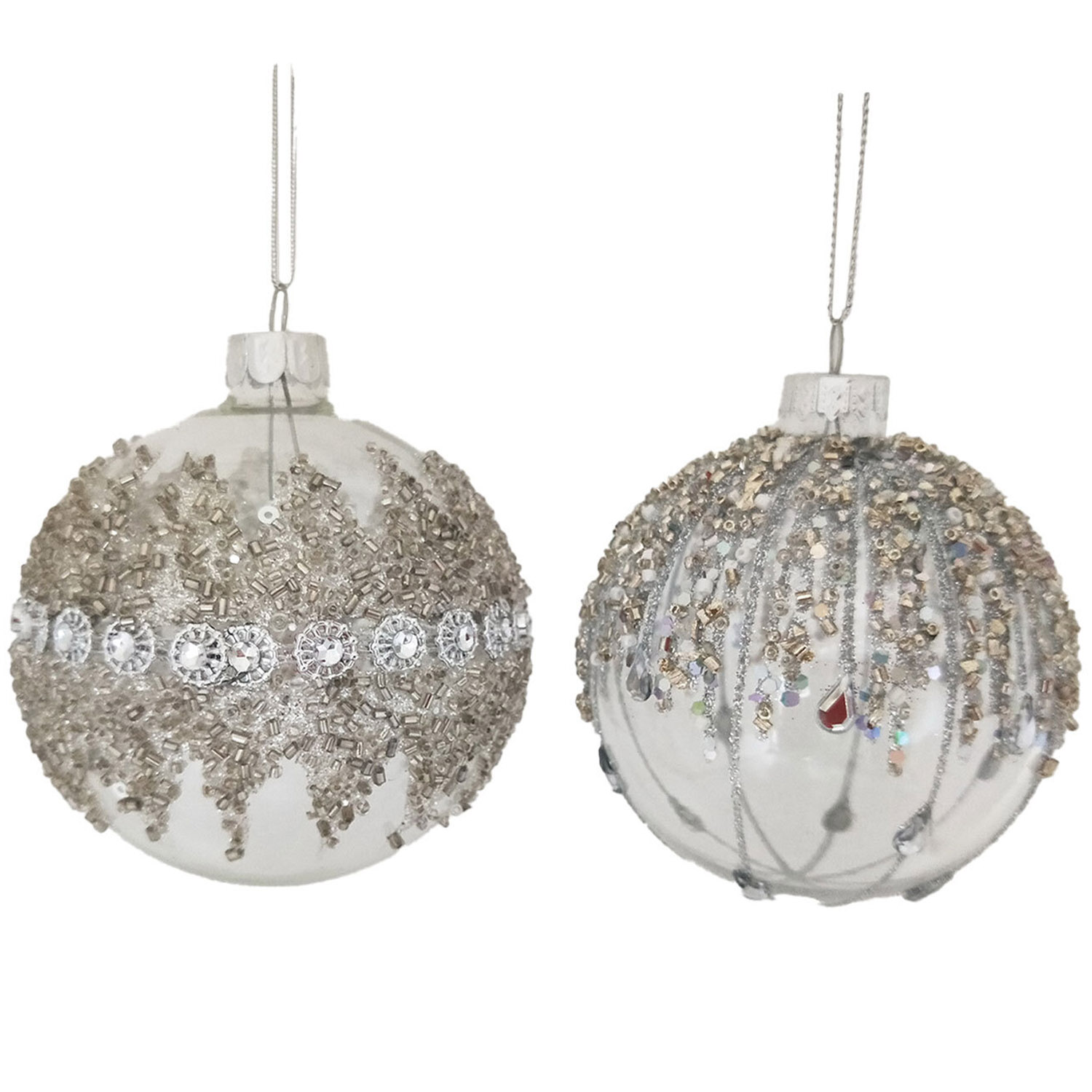 Single Chic Noir Clear Jewelled Sequin Bauble in Assorted styles Image
