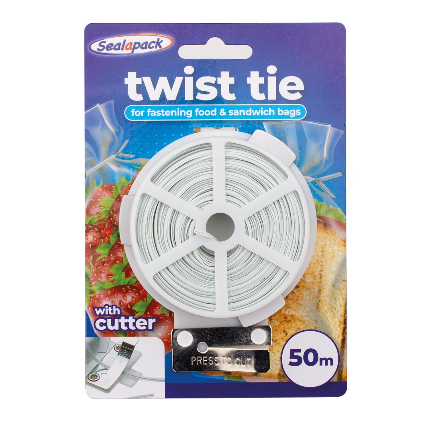 50m Twist Tie - White Image