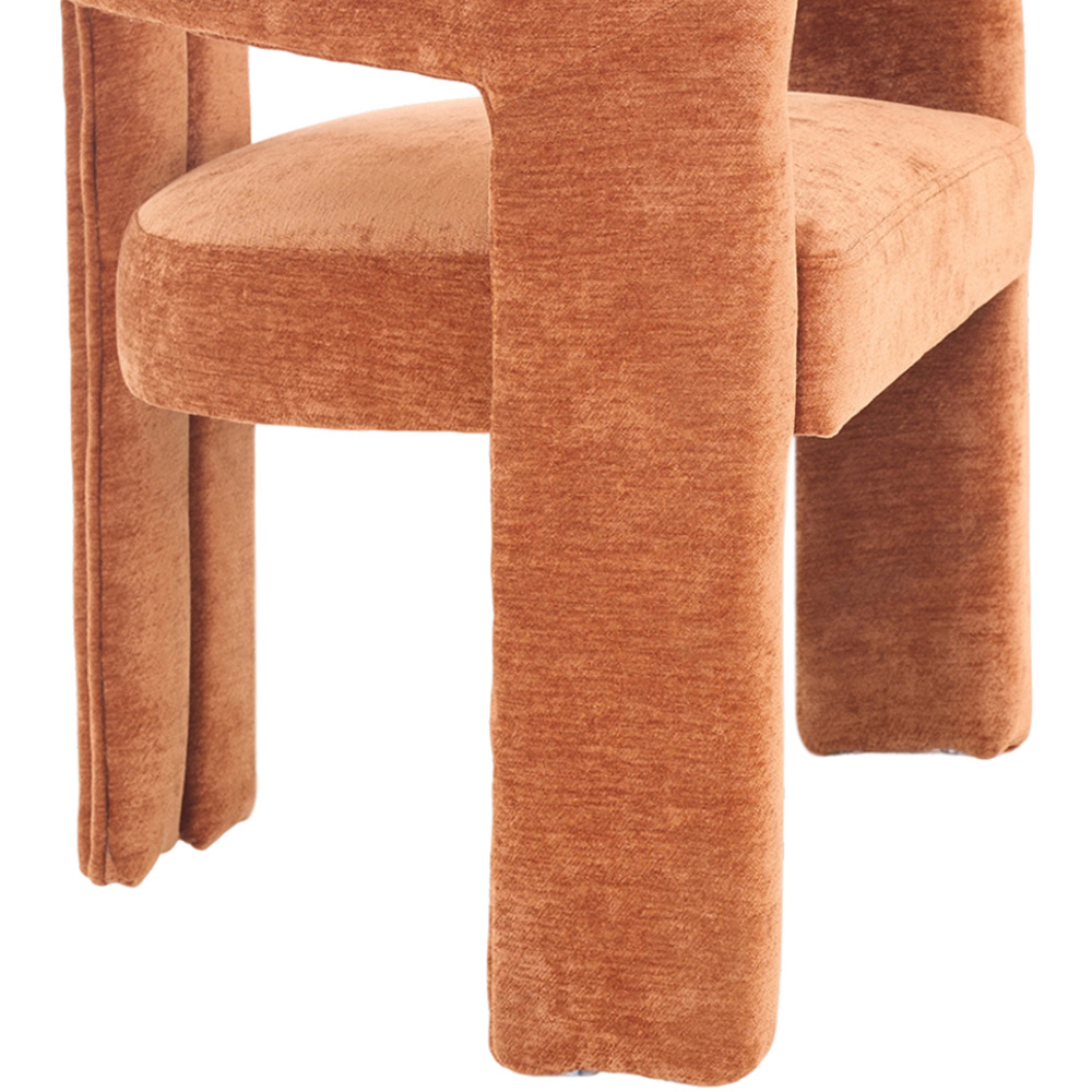 Living and Home Orange Chenille Upholstered Accent Chair Image 5