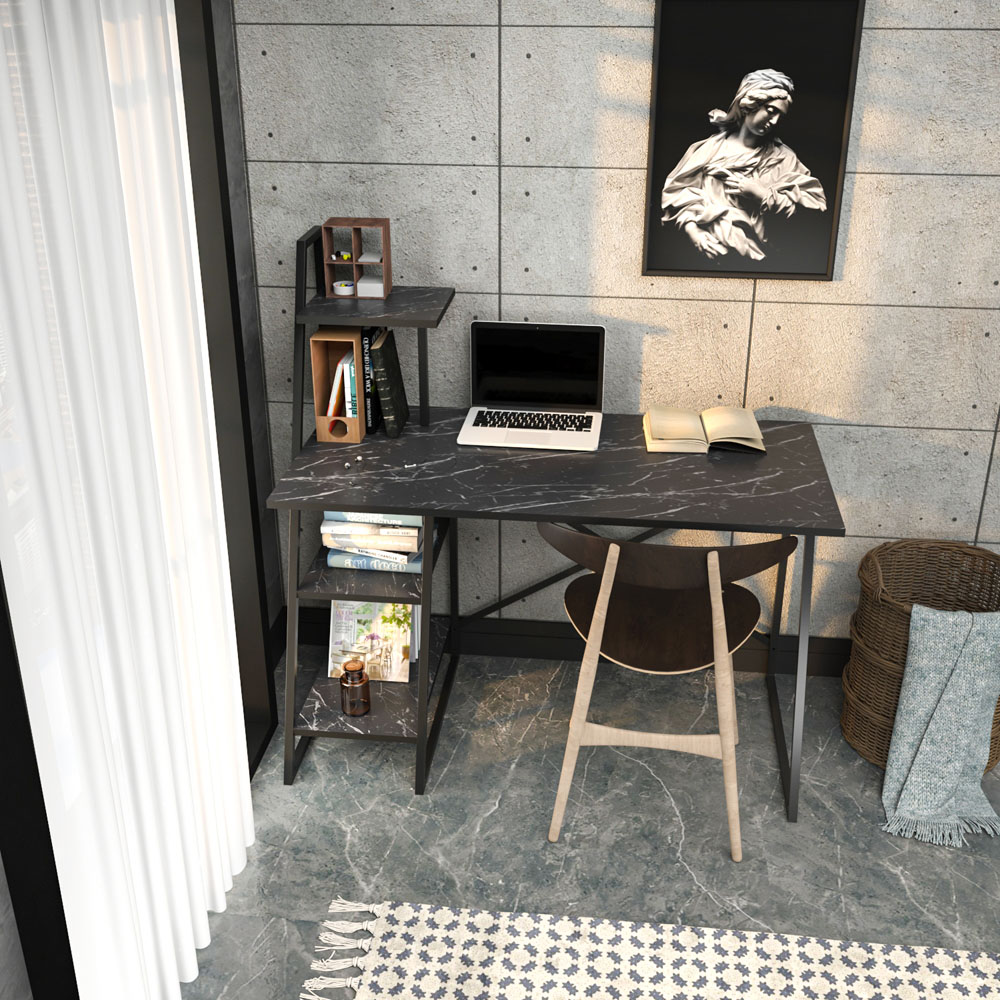 Decorotika Admira 4 Shelf Writing Desk Bendire Black Image 4