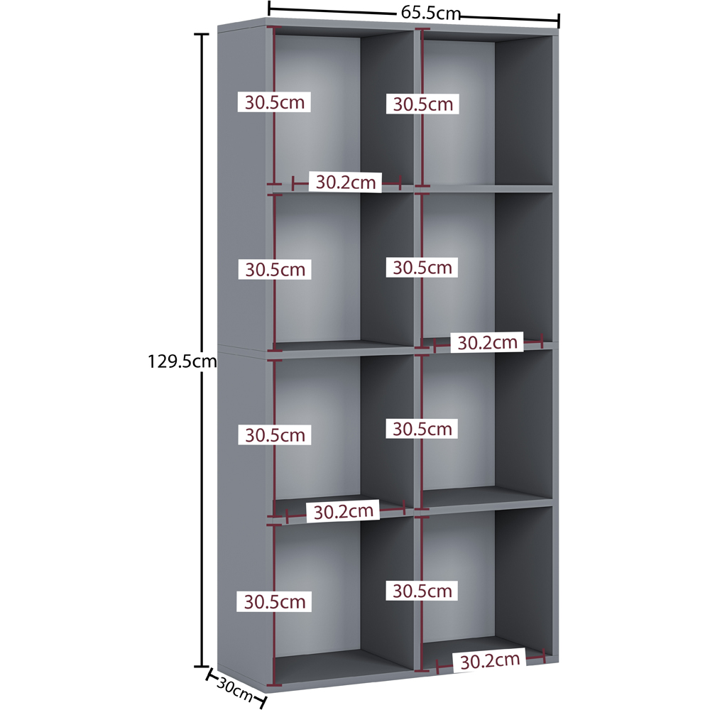VIDA DESIGNS 8 Shelf Grey Cube Storage Unit Image 9