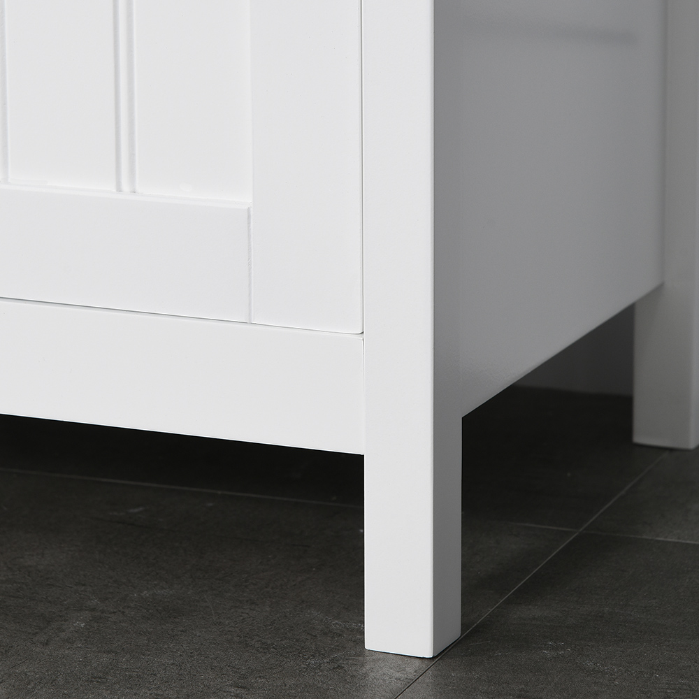 Kleankin White Single Drawer Single Door 3 Shelf Tall Floor Cabinet Image 7