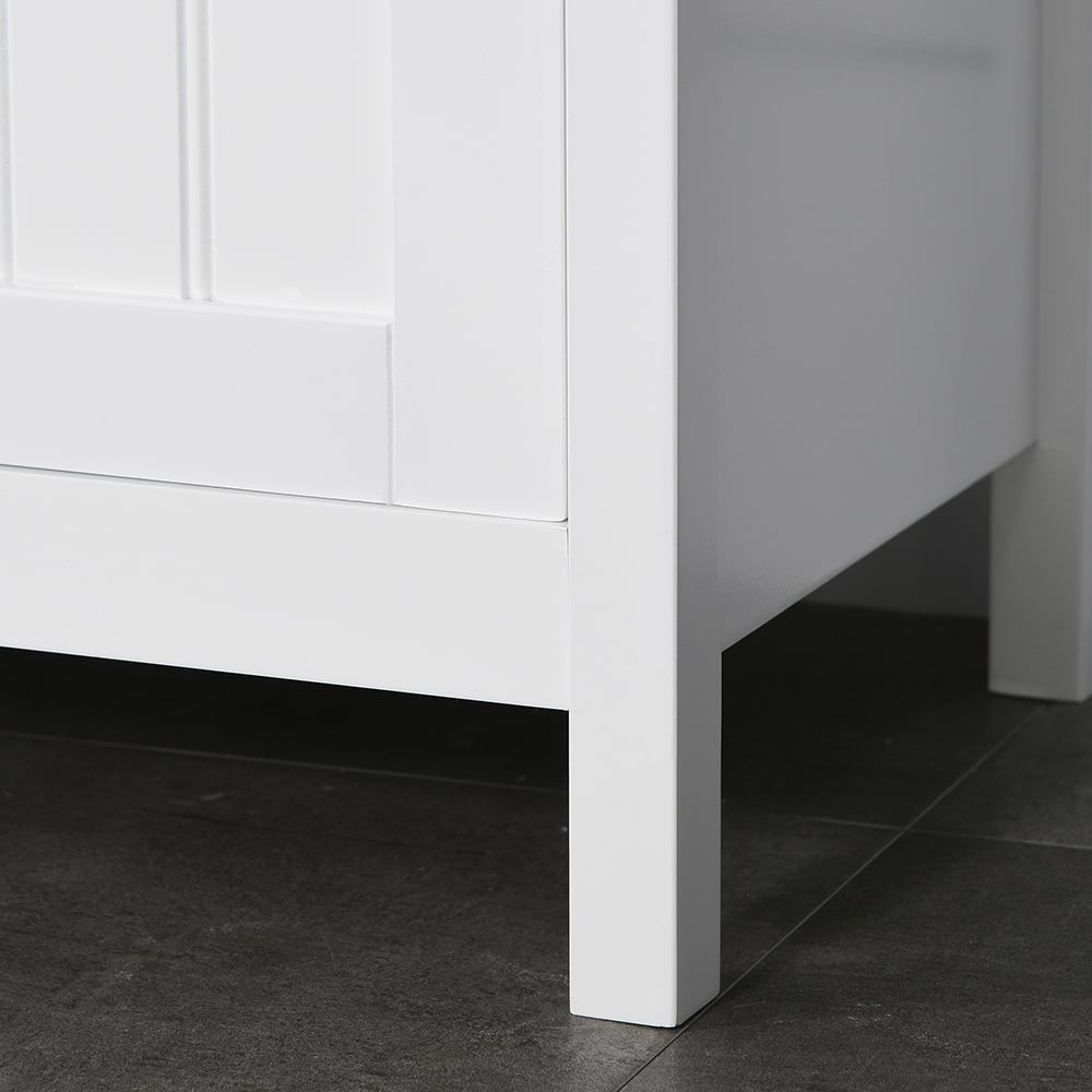 Kleankin  Single Door Single Drawer White Tall Floor Cabinet Image 7