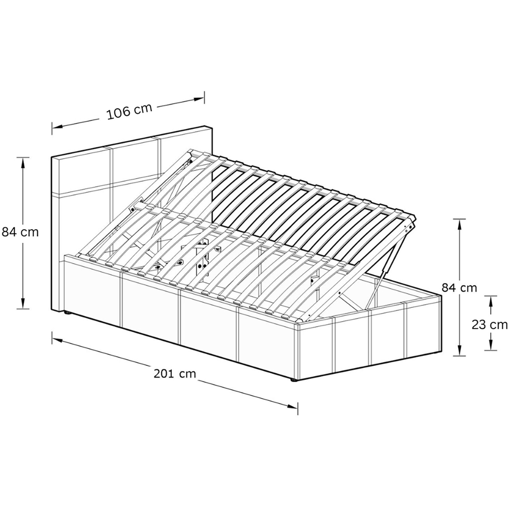 GFW Single White Side Lift Ottoman Bed Image 9