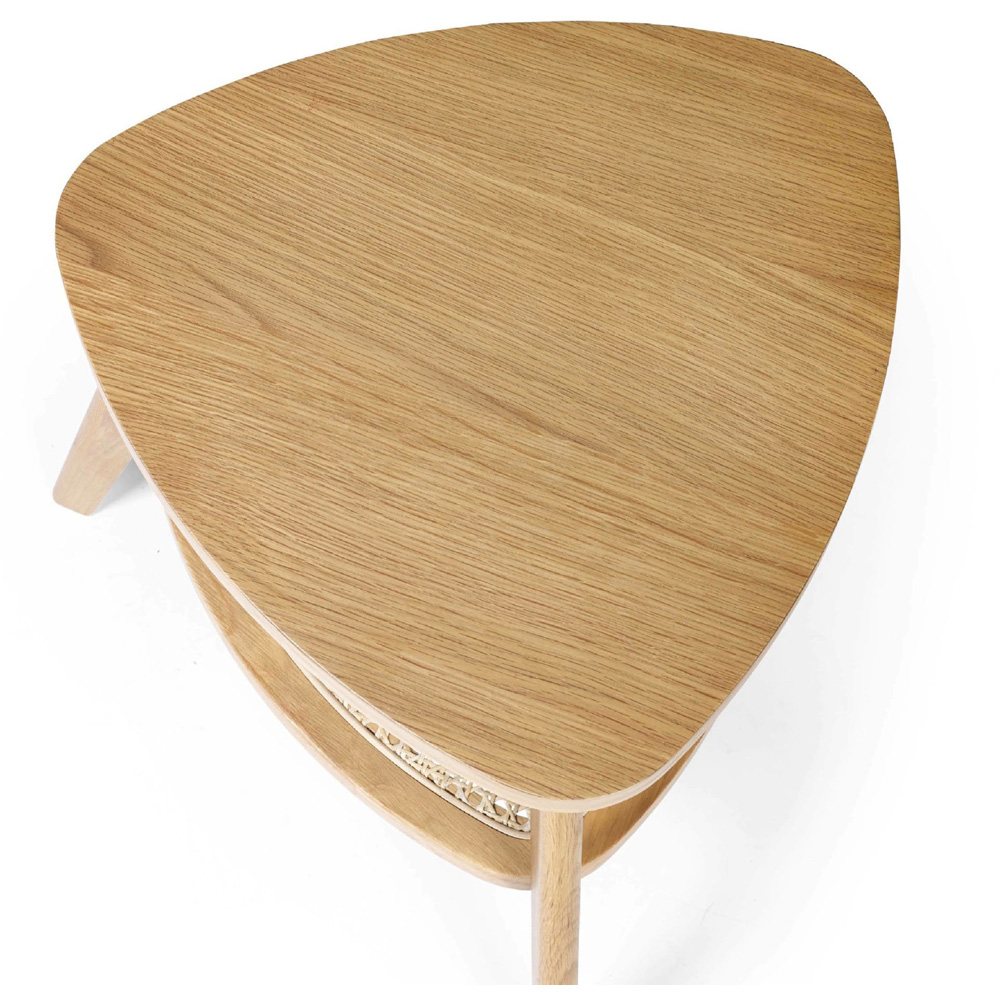 Julian Bowen Vera Single Shelf Oak Triangular Side Table Image 3