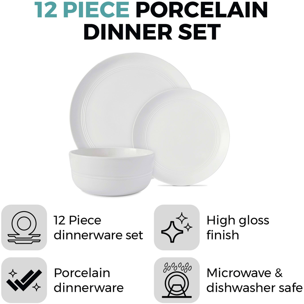 Tower 12 Piece Porcelain Dinnerware Set Image 7