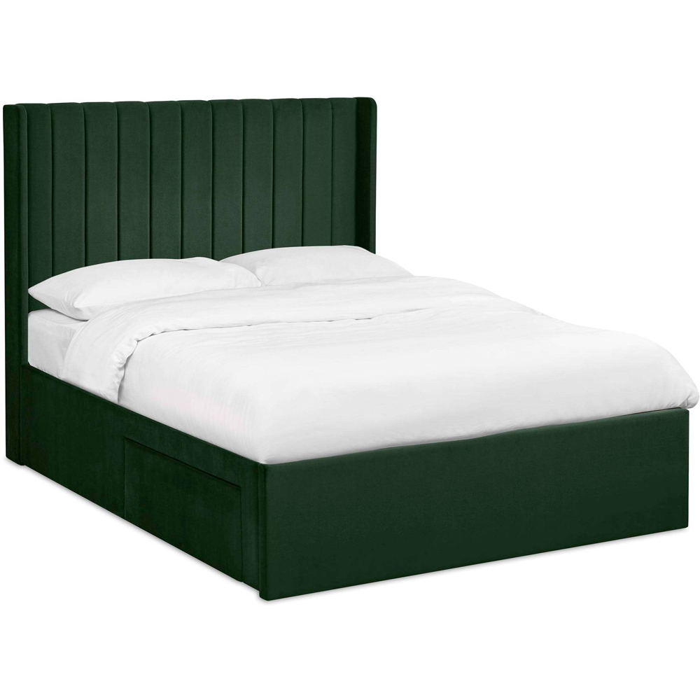 Julian Bowen Leila Bottle Green Double Bed with Dual Storage Door Image 3
