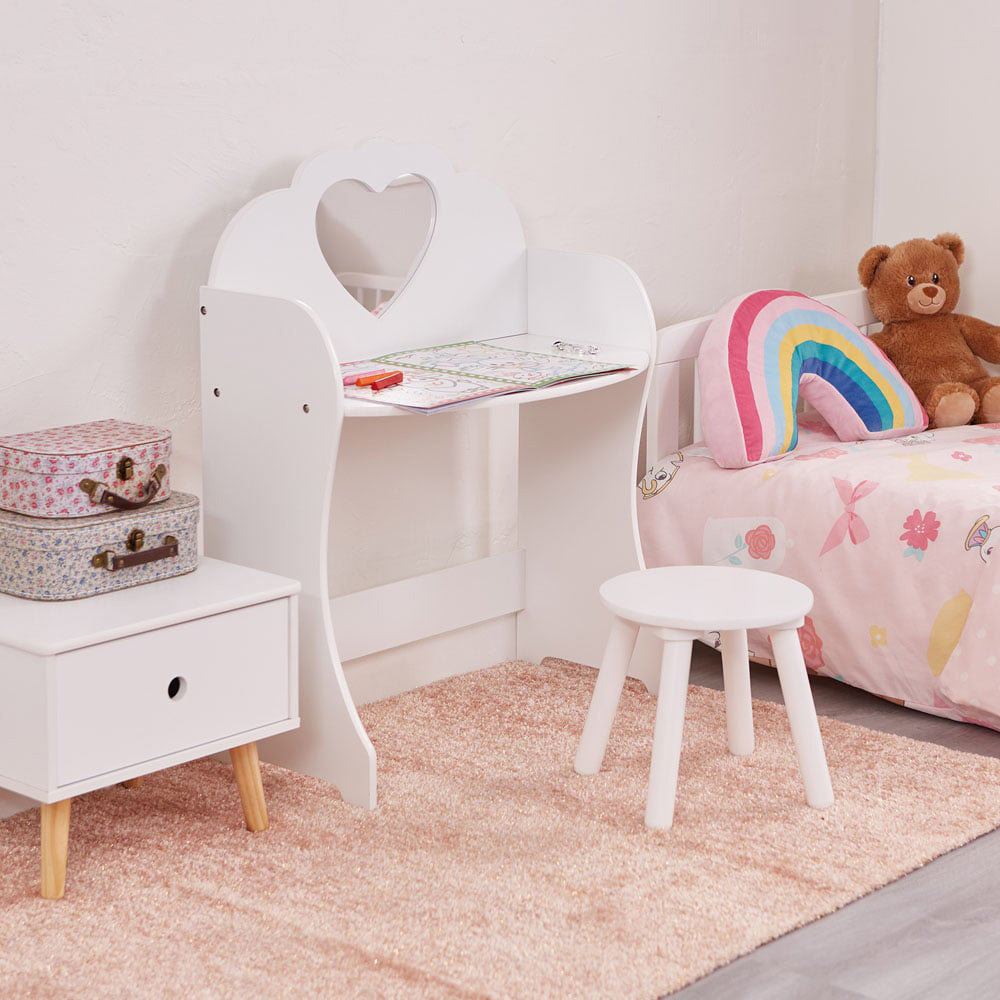 Liberty House Toys Kids White Dressing Table with Stool Image 5