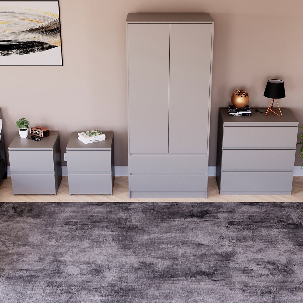 Denver Grey 4 Piece Bedroom Furniture Set Image 5