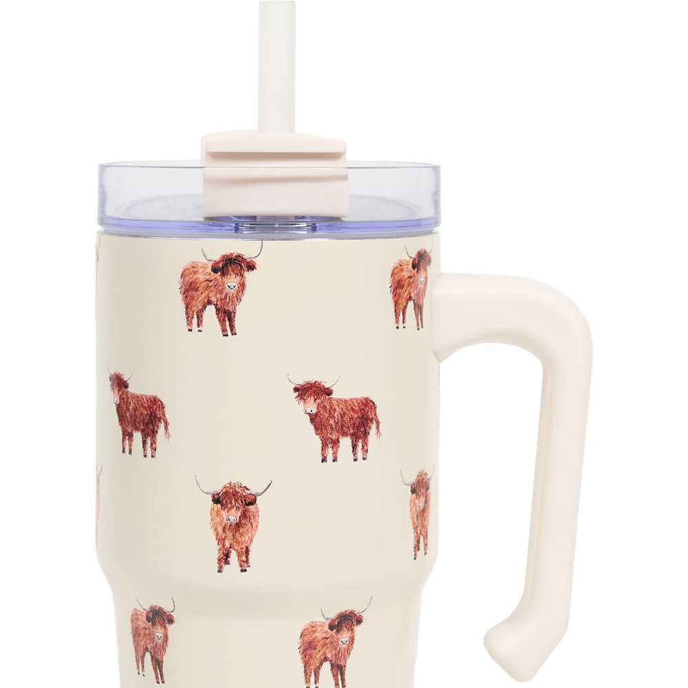 Highland Cow Stainless Steel Tumbler Neutral 620ml Image 3
