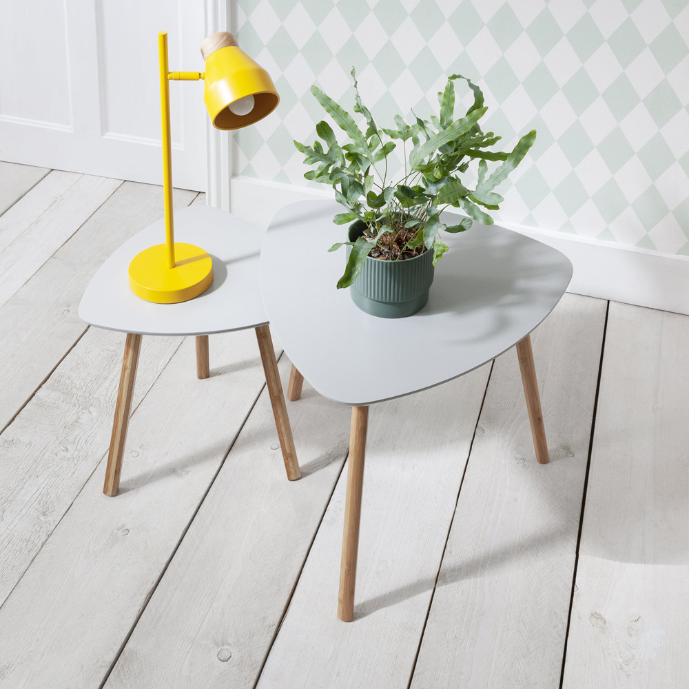 Noa and Nani Malme Chalk Grey and Natural Pine Small Side Table Image 6