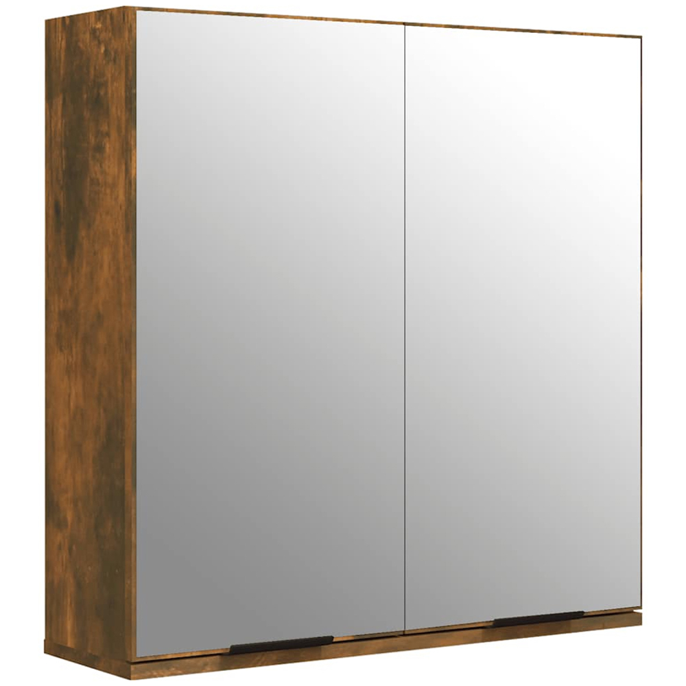 vidaXL 2 Door Smoked Oak Mirrored Bathroom Cabinet Image 3