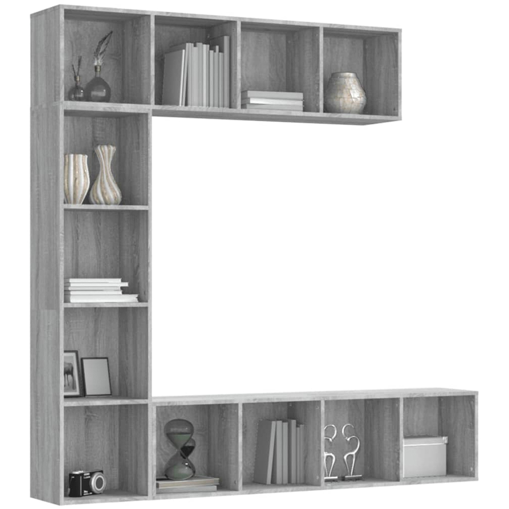 vidaXL 12 Shelf Grey Sonoma Bookcase Image 3