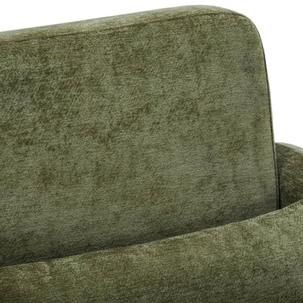 Living and Home Green Chenille Upholstered Accent Chair with Lumbar Pillow Image 3