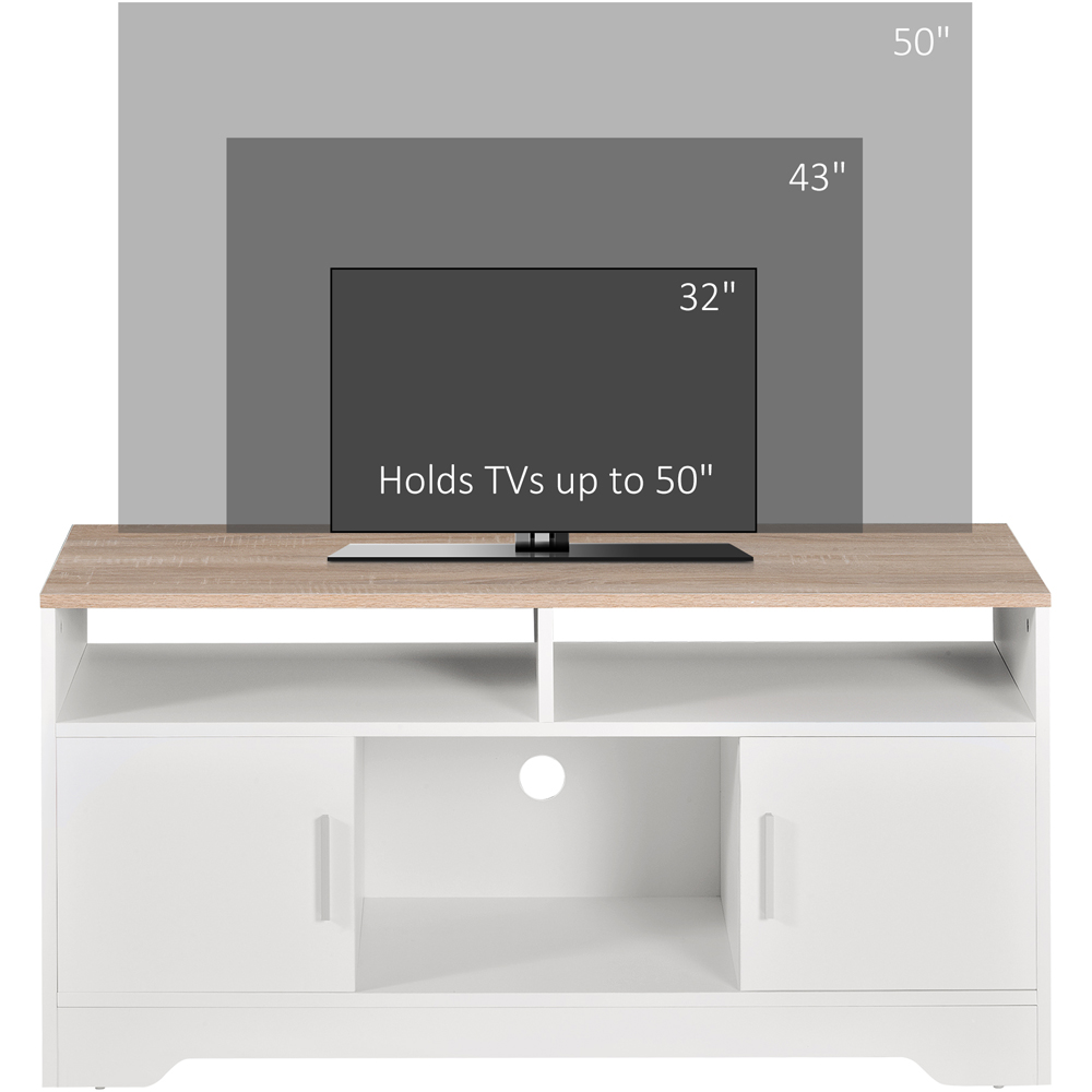 Portland 2 Door 3 Shelf White TV Cabinet Image 4