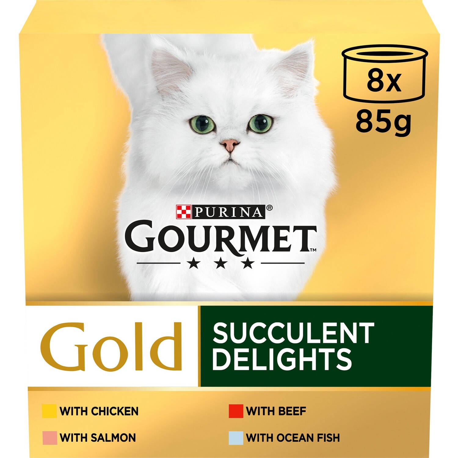 Gourmet Gold Succulent Delights Adult Cat Food Pouches 8 x 85g Image 1