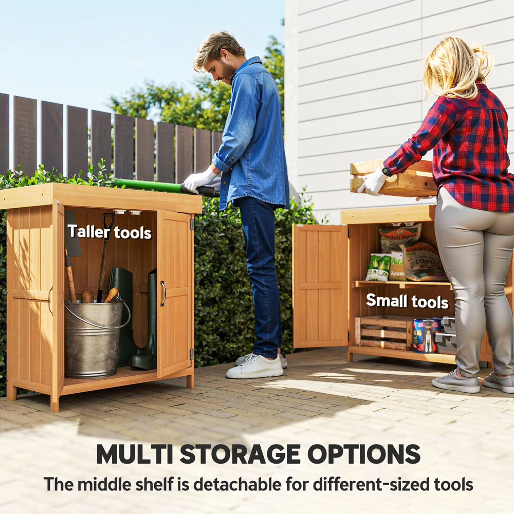 Outsunny 2.5 x 1.4ft Burlywood Garden Shed Image 5
