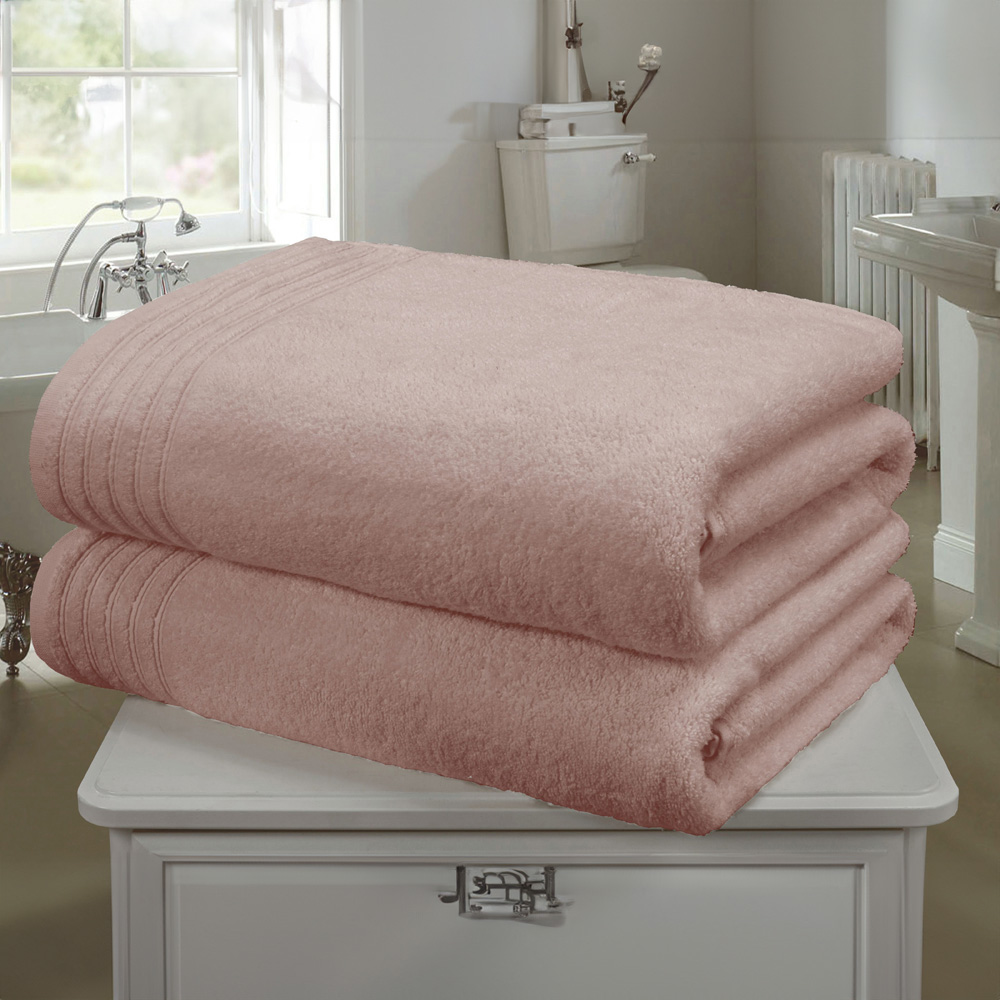 Rapport Home So Soft Super Soft and Absorbent Cotton Pink Bath Sheet Image 2