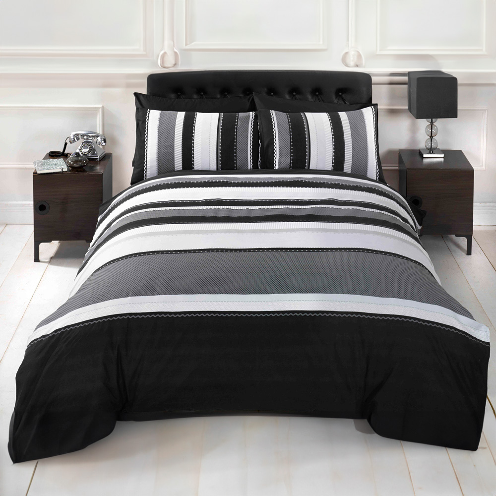 Rapport Home Detroit Double Grey Duvet Cover Set Image 1