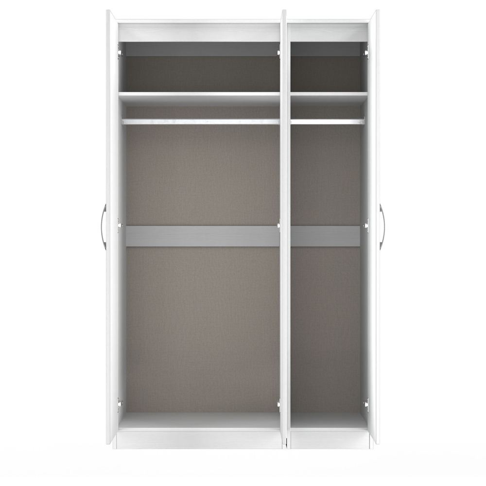 Crowndale Dorset 3 Door Signature White Mirrored Wardrobe Ready Assembled Image 8