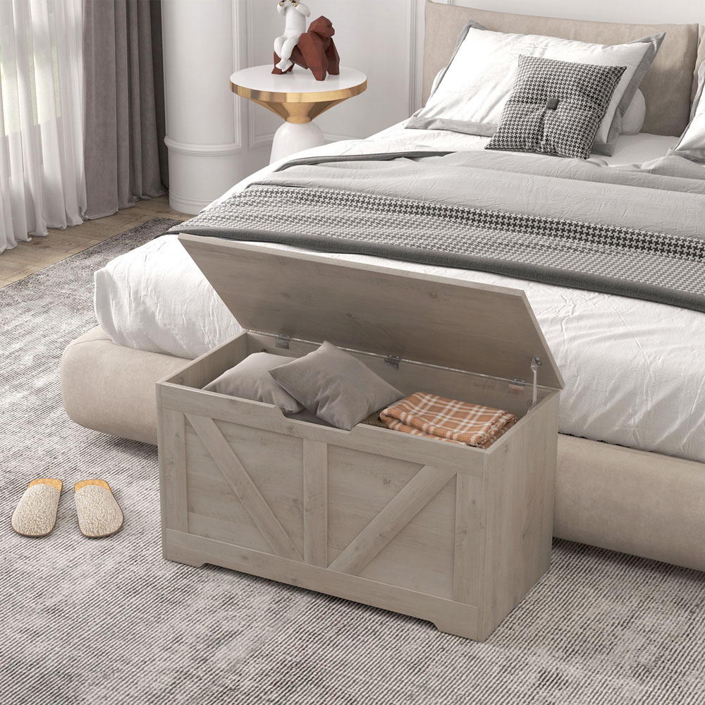 HOMCOM Grey Storage Trunk 80cm Image 4