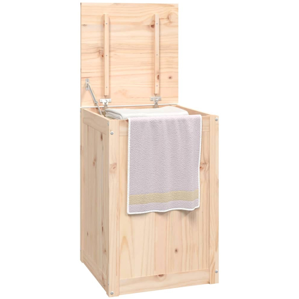 vidaXL Solid Pine Wood Laundry Basket 44 x 44 x 66cm Image 3