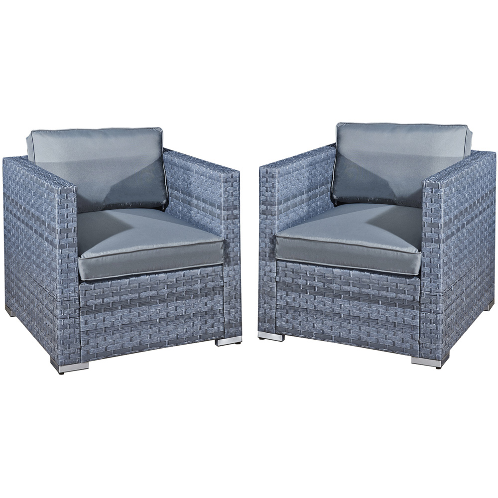 Oseasons Malta Set of 2 Ocean Grey Rattan Chair Image 2