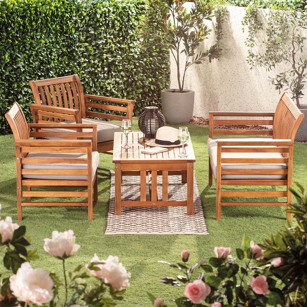 Garden Gear 4 Seater Acacia Lounge Set Image 3