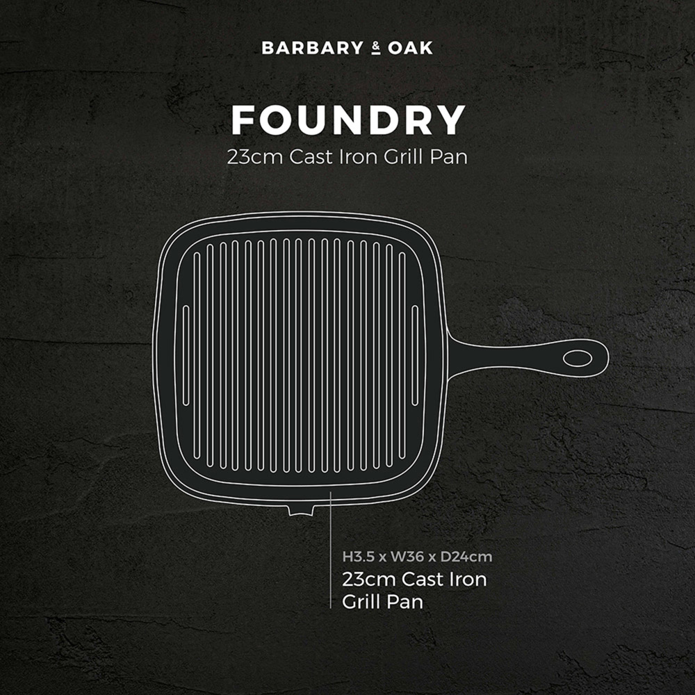 Barbary and Oak 23cm Red Cast Iron Grill Pan Image 8
