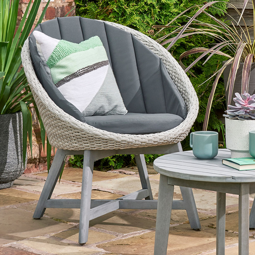 Norfolk Collection Chedworth 2 Seater Grey Curved Bistro Set Image 2