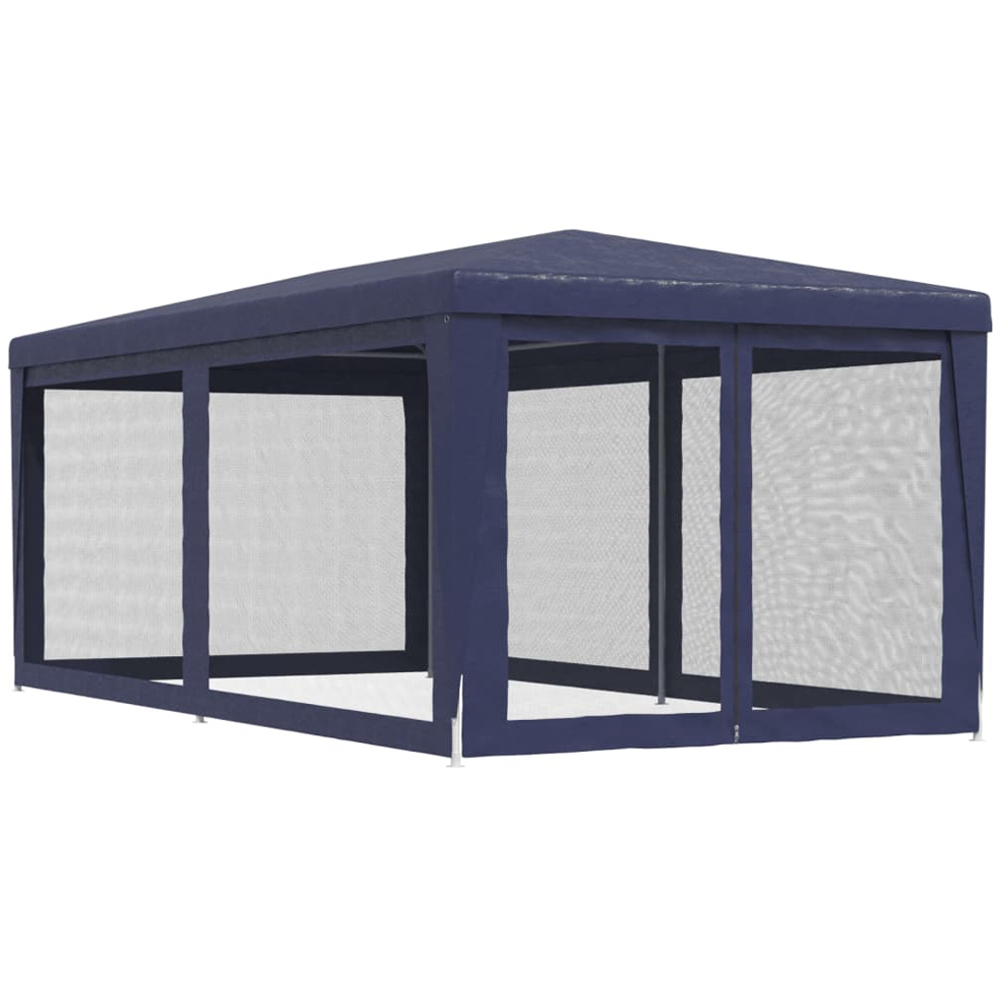 vidaXL 3 x 6m Blue Party Tent with Mesh Sidewalls Image 5