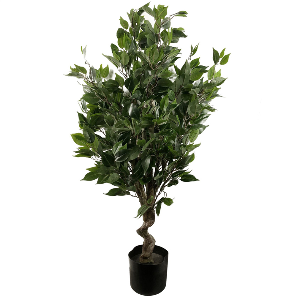 Leaf Artificial Evergreen Ficus Tree Pot 110cm Image 1