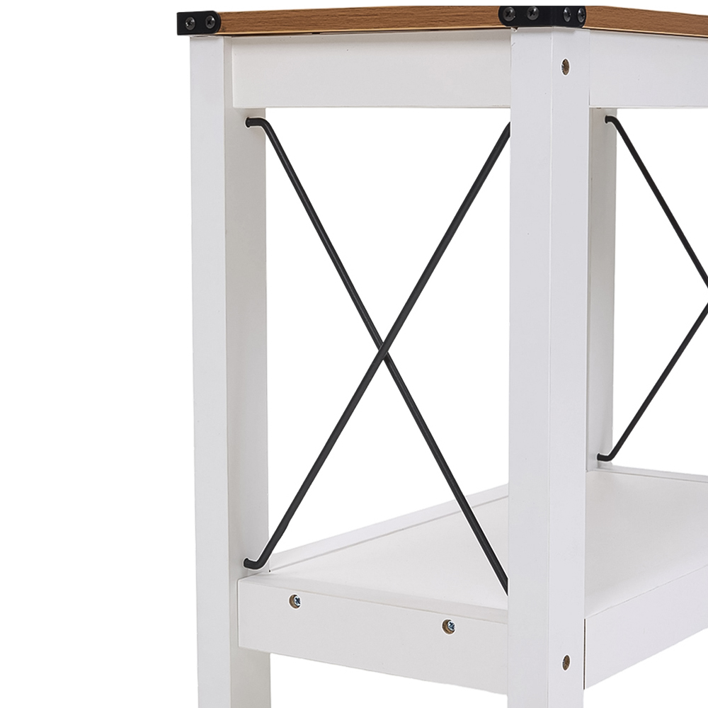 Living and Home Single Shelf White Side Table Image 5