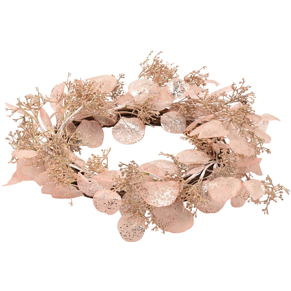 The Seasonal Gift Co. Blush Pink Eucalyptus Dried Foliage Wreath 48cm Image 2