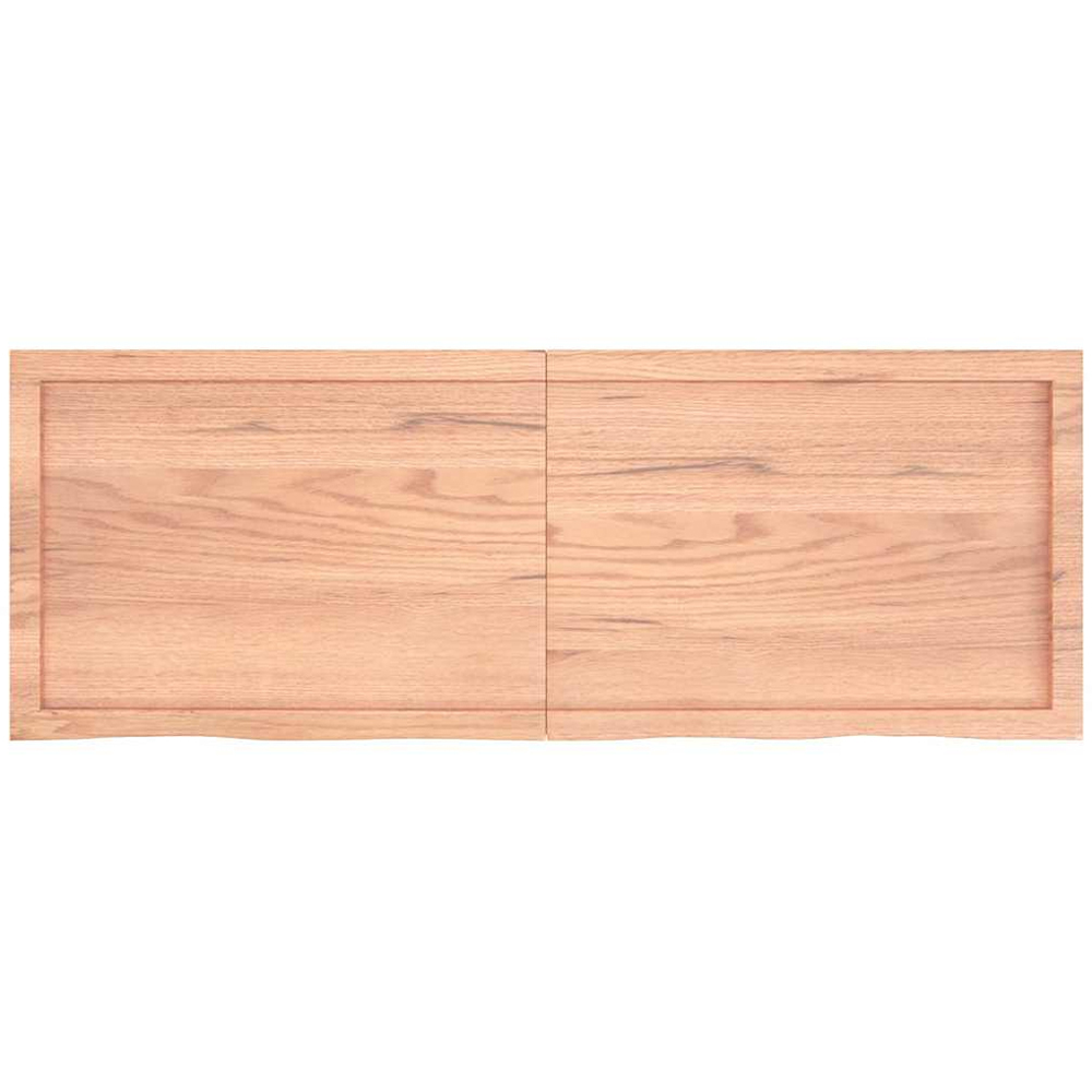 vidaXL 140cm Light Brown Treated Solid Oak Wood Foldable Floating Wall Shelf Image 4