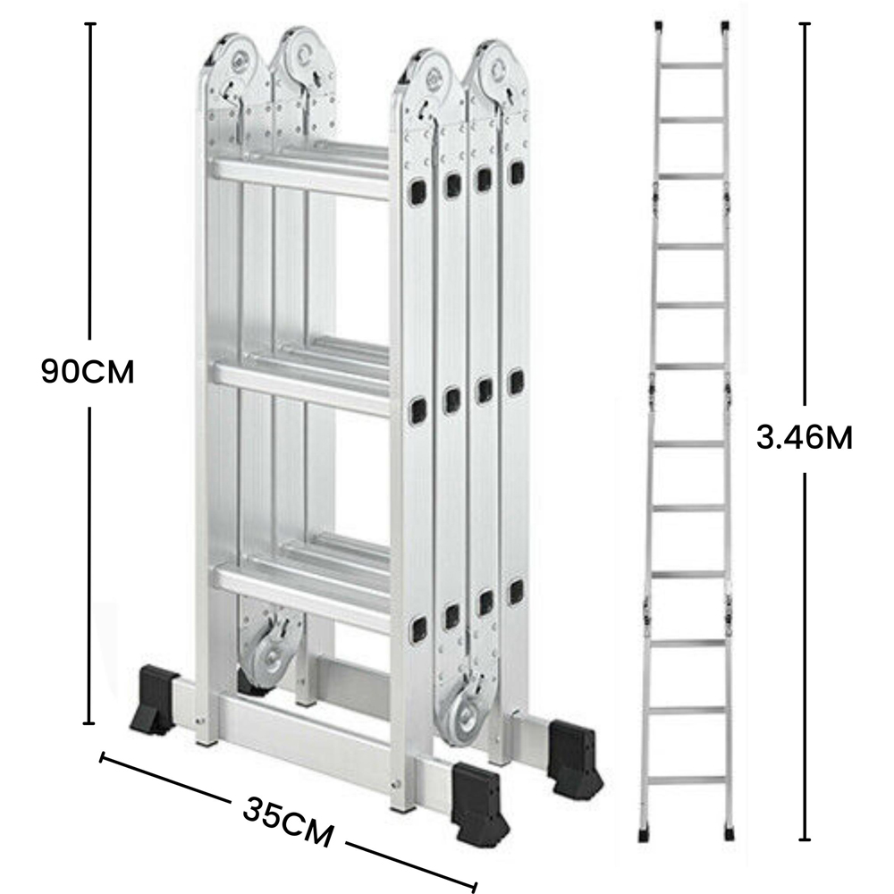 Samuel Alexander Aluminium Multi-Position Foldable Work Platform Ladder 3.46m Image 9
