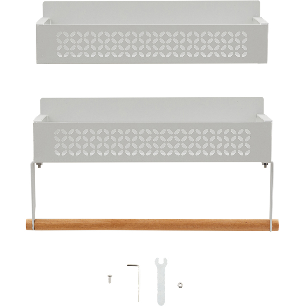 Living and Home White Magnetic Fridge Side Storage Rack 2 Pack Image 7