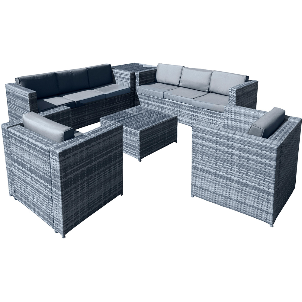 Oseasons Malta 8 Seater Ocean Grey Rattan Corner Sofa Set Image 2
