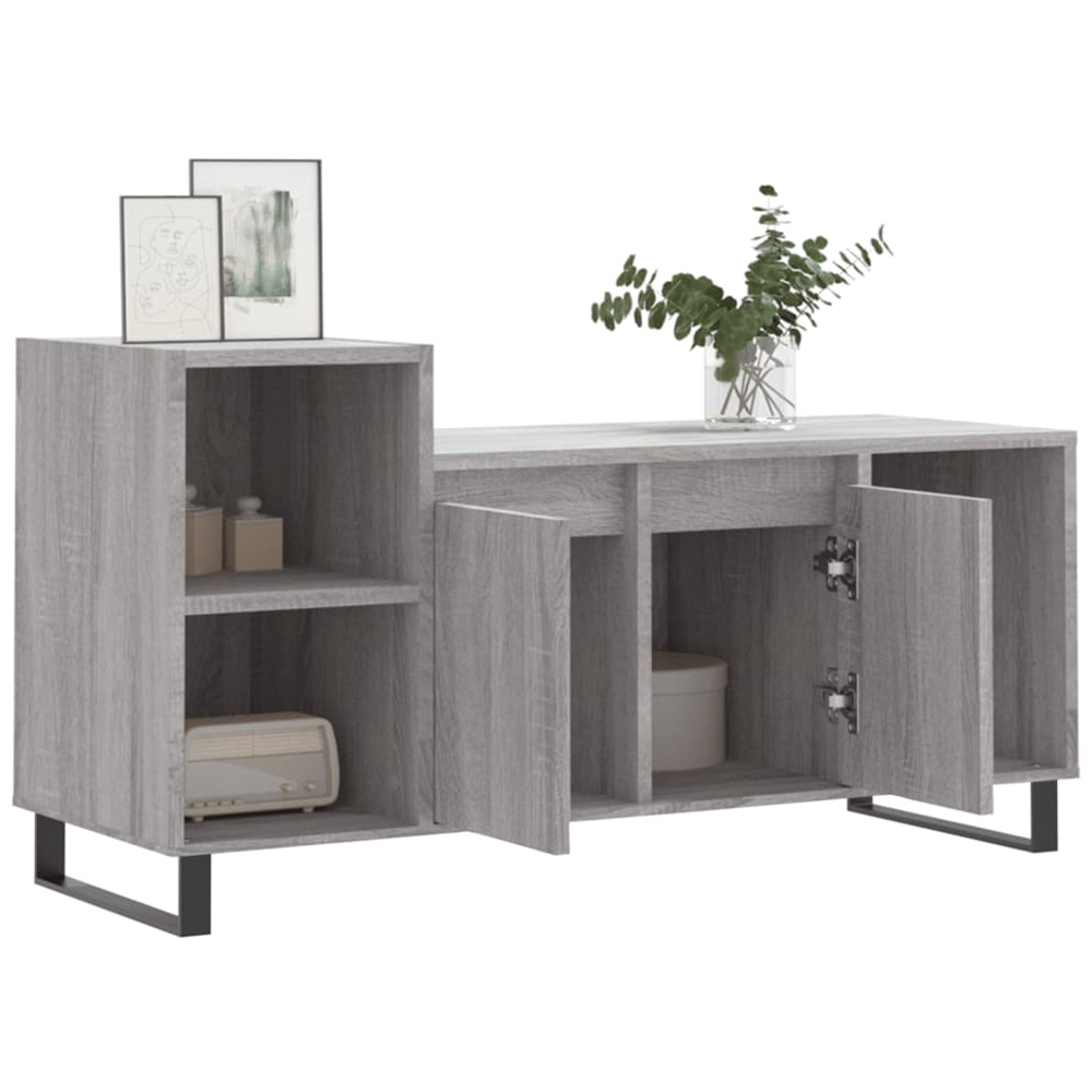 vidaXL 2 Door 3 Shelf Grey Sonoma TV Cabinet Image 4