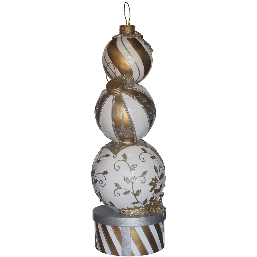 The Christmas Centre Gold and White LED Bauble Stack Decoration 150cm Image 3